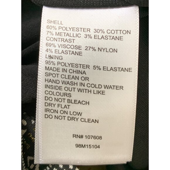 Laundry By Shelli Segal Womens Size 6 Black & White Metallic Halter Dress 7809 - Picture 8 of 15